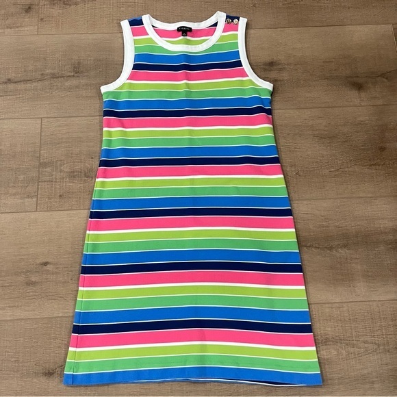 Talbots Dresses & Skirts - Talbots Bright Stripes Sleeveless Tank Dress Small Multicolor Resort Pool Beach